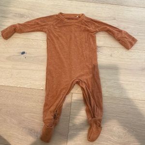 Iittle sleepies crescent zip ribbed bamboo pajamas